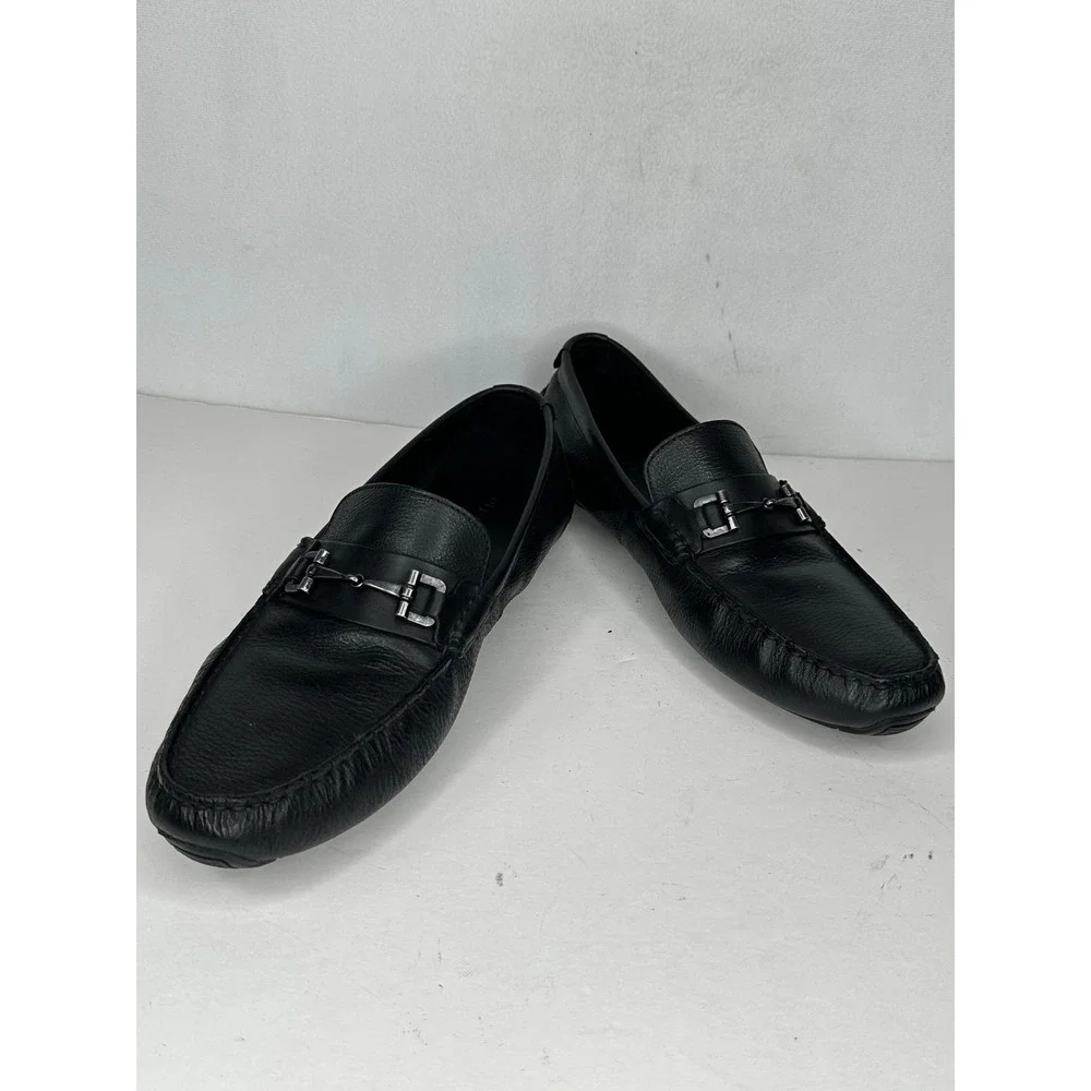 Cole Haan Gunnison Bit Driver Loafers Black Leather  Equestrian Mens Sz 9.5